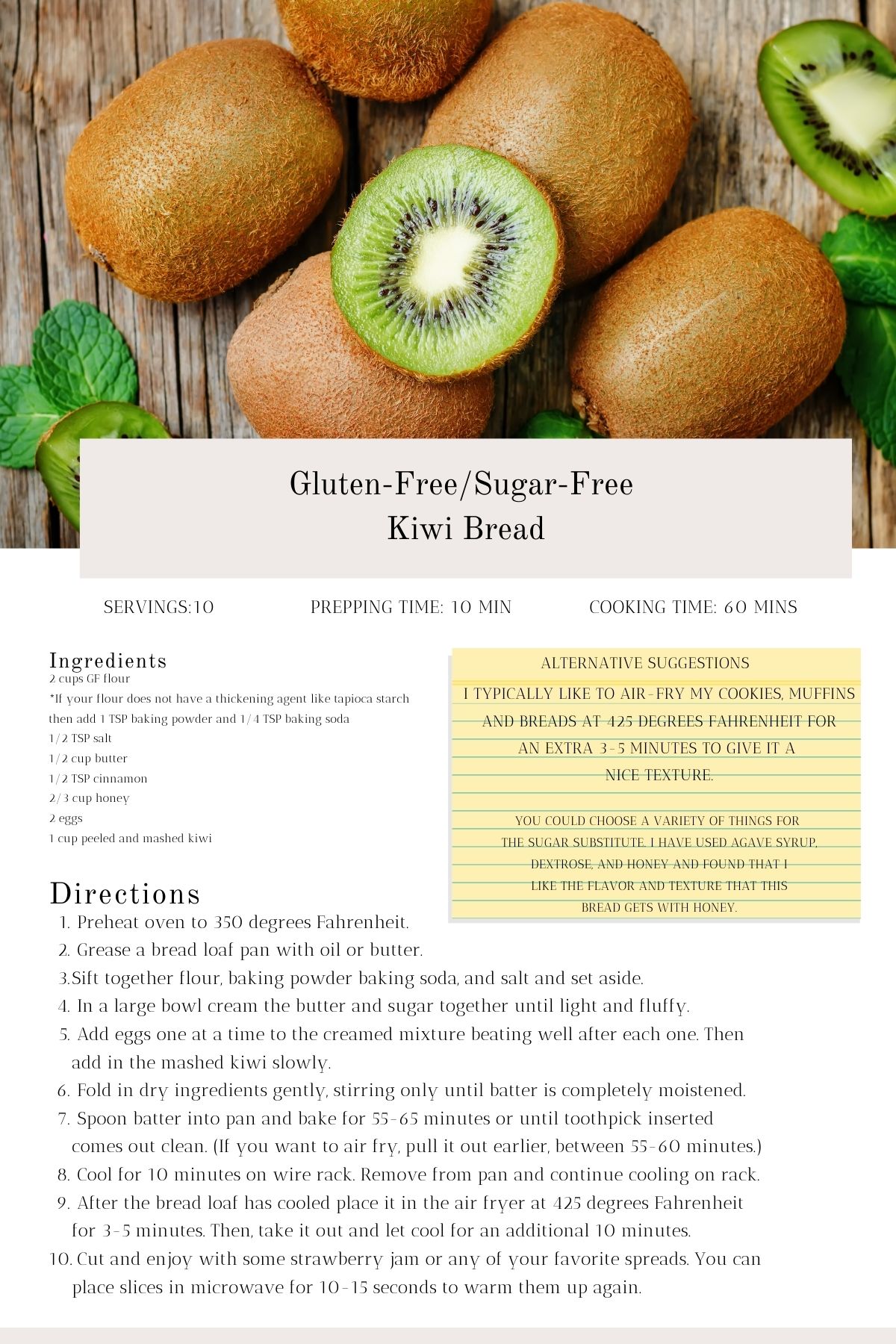 CSID-Friendly Kiwi Bread – Sugar and Starch Free, No Problem